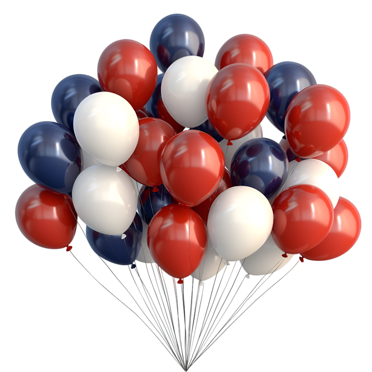Photo: Red, white, and blue balloons